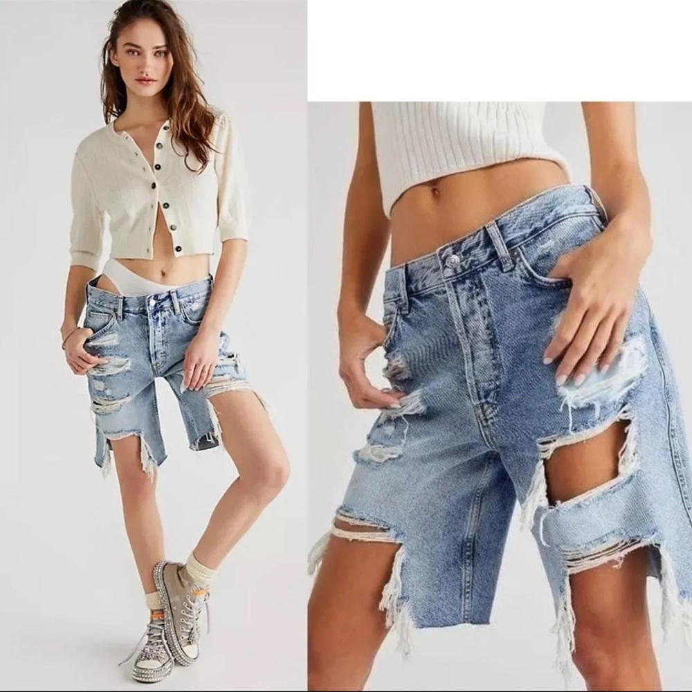 Free People, We the Free, Big Sur Coast Boyfriend Shorts, Size 25, NEW! NWT!